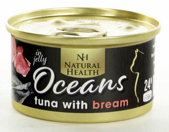 Natural Health Blikje Cat Oceans Tuna en Bream 85 gram Natural Health Blikje Cat Oceans Tuna en Bream 85 gram