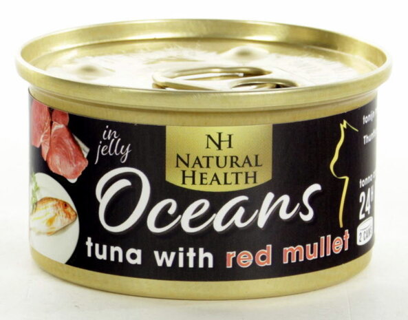 Natural Health Blikje Cat Oceans Tuna en Red Mullet 85 gram Natural Health Blikje Cat Oceans Tuna en Red Mullet 85 gram