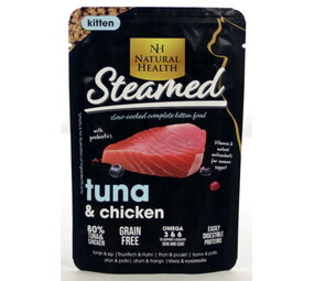 Natural Health Cat Steamed Kitten Tuna en Chicken 85 gram Natural Health Cat Steamed Kitten Tuna en Chicken 85 gram