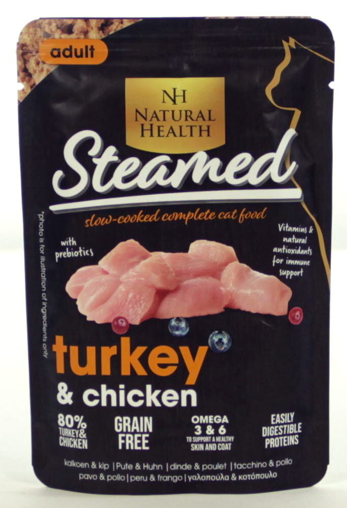 Natural Health Cat Steamed Turkey en Chicken 85 gram