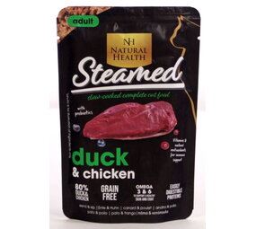 Natural Health Cat Steamed Duck en Chicken 85 gram Natural Health Cat Steamed Duck en Chicken 85 gram