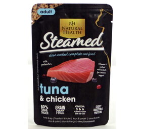Natural Health Cat Steamed Tuna en Chicken 85 gram Natural Health Cat Steamed Tuna en Chicken 85 gram