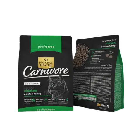 Natural Health Cat Carnivore – Graanvrij, vleesgericht kattenvoer adult 2kg