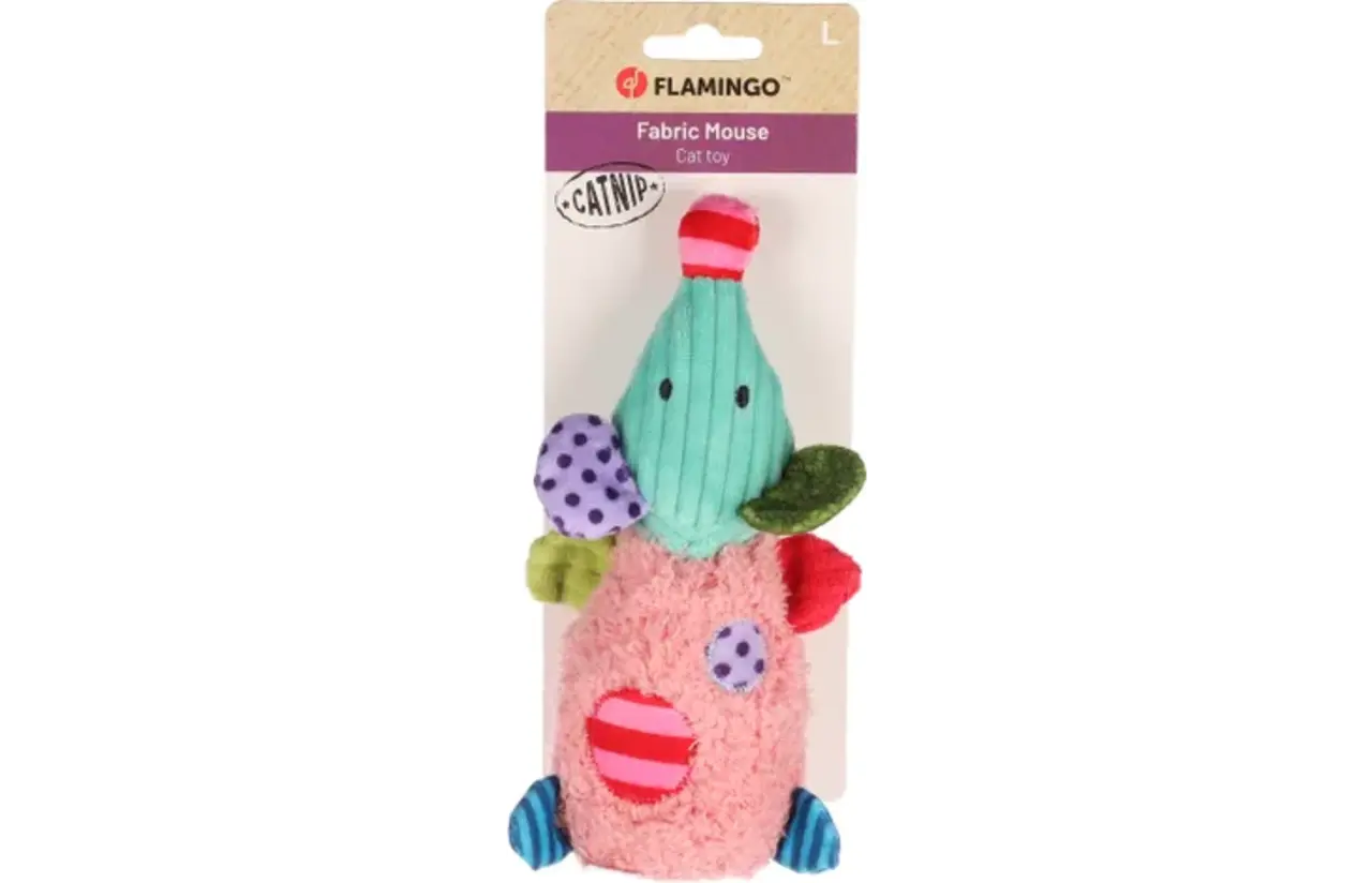 Flamingo CT Gragga Mouse Pink L – Kattenspeeltje 10,3 x 20 x 4 cm