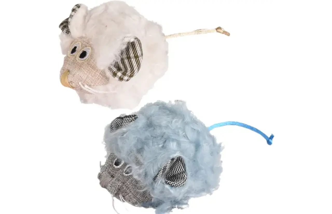 Flamingo Rizzo Muis Kattenspeeltje met Ratel en Catnip – 8,5 cm