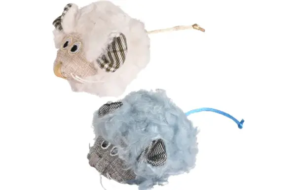 Flamingo Rizzo Muis Kattenspeeltje met Ratel en Catnip – 8,5 cm