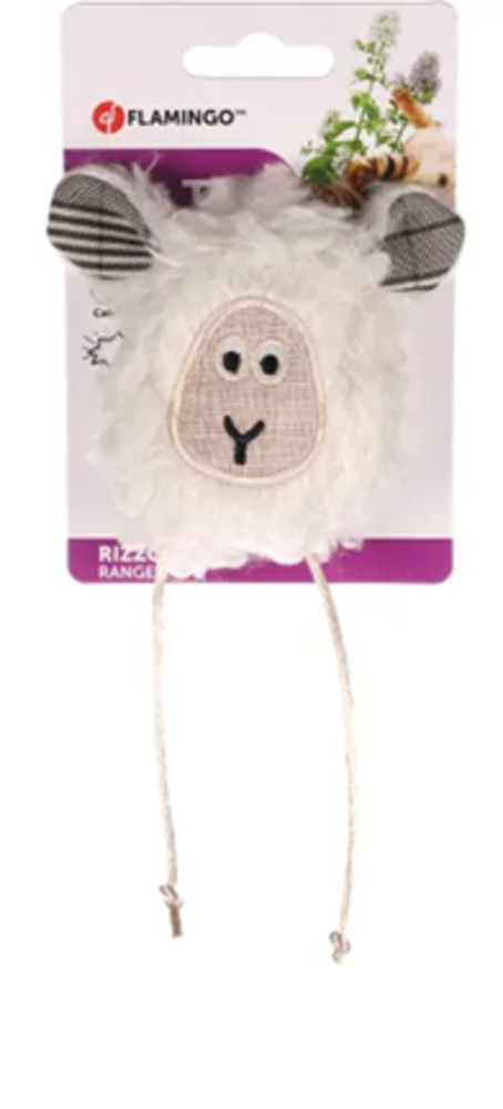 Flamingo Rizzo Schaap Kattenspeelgoed 16 cm met Catnip