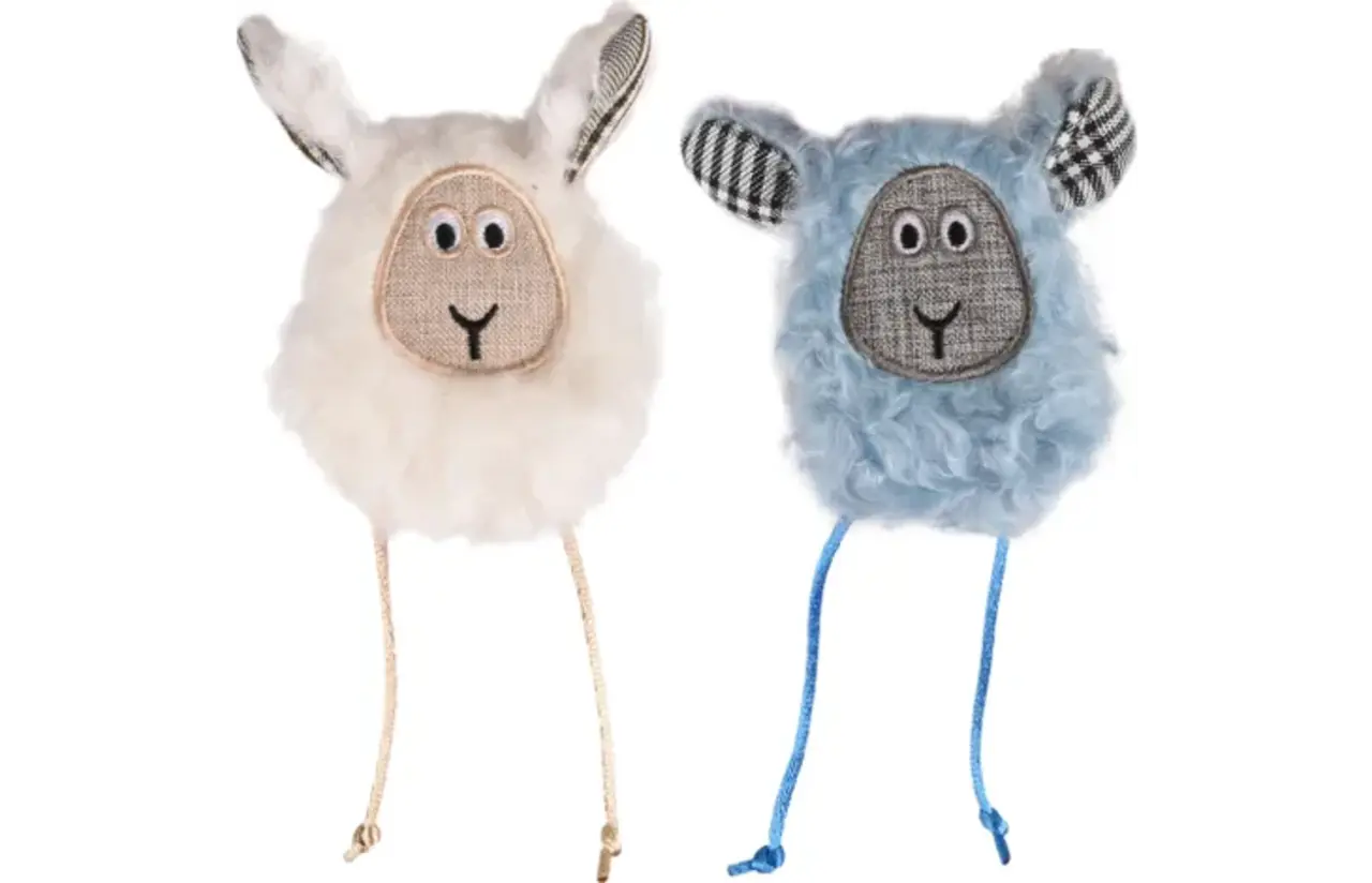 Flamingo Rizzo Schaap Kattenspeelgoed 16 cm met Catnip