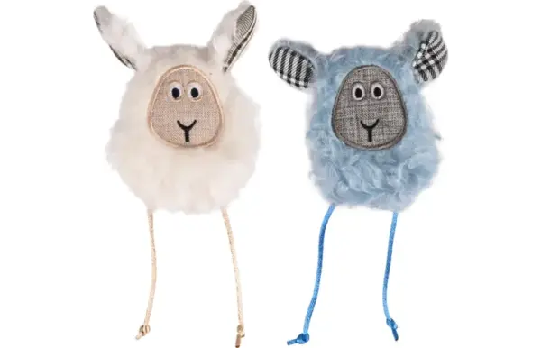 Flamingo Rizzo Schaap Kattenspeelgoed 16 cm met Catnip