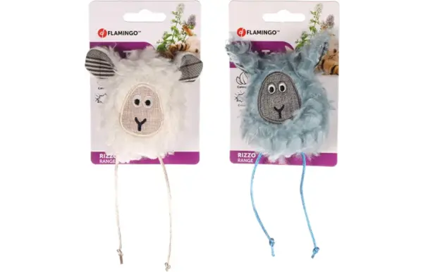 Flamingo Rizzo Schaap Kattenspeelgoed 16 cm met Catnip