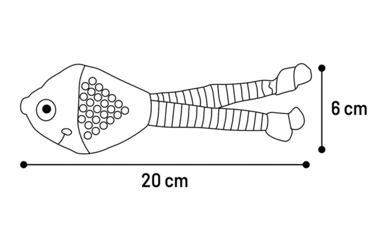 Flamingo Raibo Vis Kattenspeelgoed Geel 20 cm | Ribfluweel
