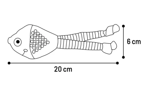 Flamingo Raibo Vis Kattenspeelgoed Geel 20 cm | Ribfluweel