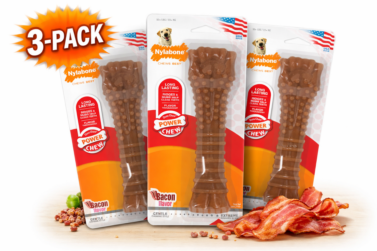 Nylabone Power Chew NB105 Bacon Kluif XL – 3-Pack