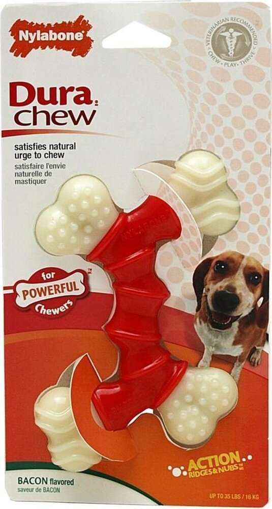 Nylabone Power Chew Double Bone Bacon Dog Chew Toy M