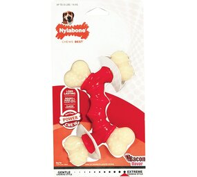 Nylabone Power Chew Double Bone Bacon Dog Chew Toy  M