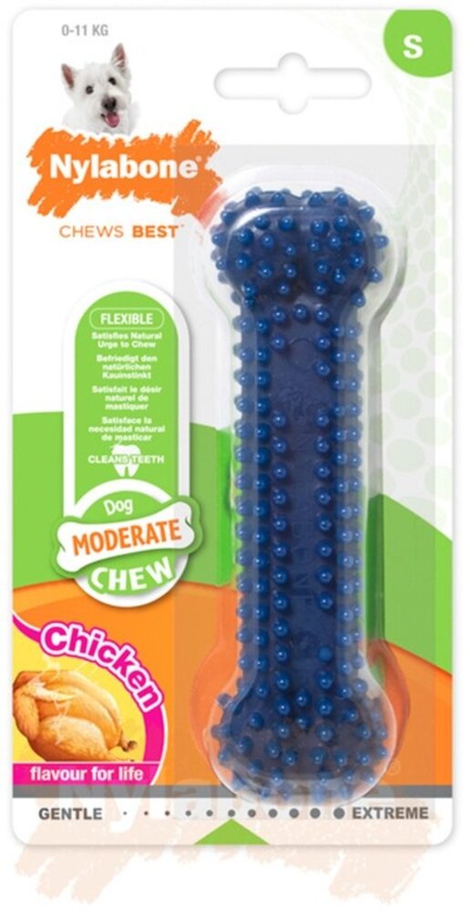 Nylabone Flexi Chew Gumabone – Getextureerd Dental Kauwbot voor Honden S