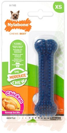 Nylabone Flexi Chew Gumabone – Getextureerd Dental Kauwbot voor Honden XS