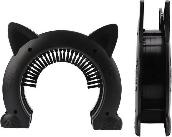 Merkloos Kattendeur MAO - Met massageborstel L Merkloos Kattendeur MAO - Met massageborstel L