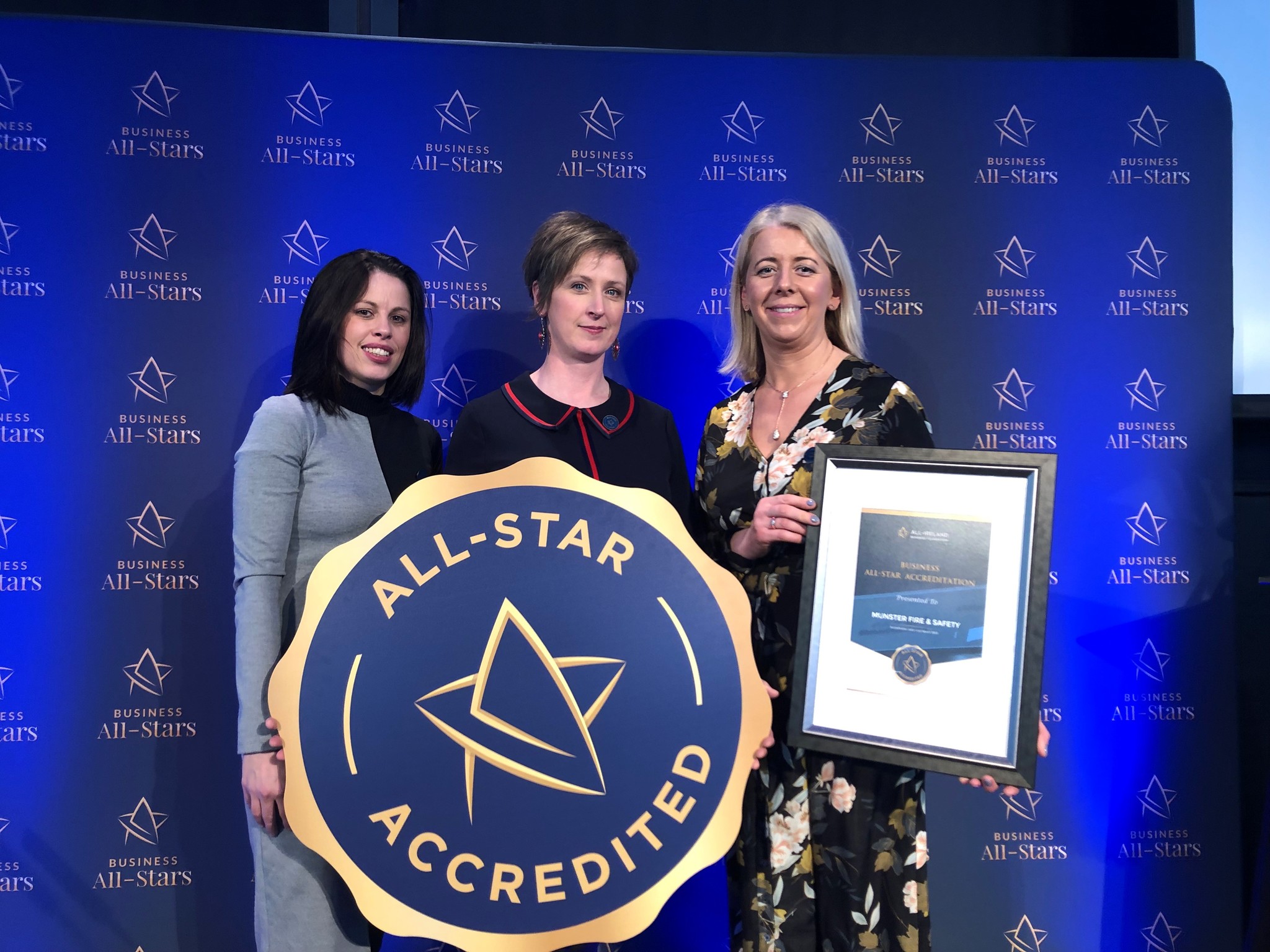 Jackie, Claire & Eileen receiving the All-Star Award