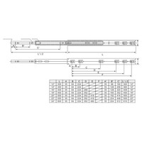 Volledig uittrekbare ladegeleiders 500mm standaard - 35KG