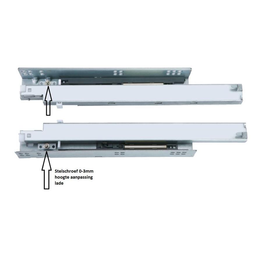 Softclose + Push to Open Combinatie geleider 500mm Extra Sterk Ladegeleiders van