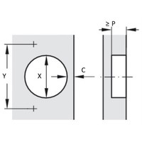 Push to Open Scharnier Middenwand 95°