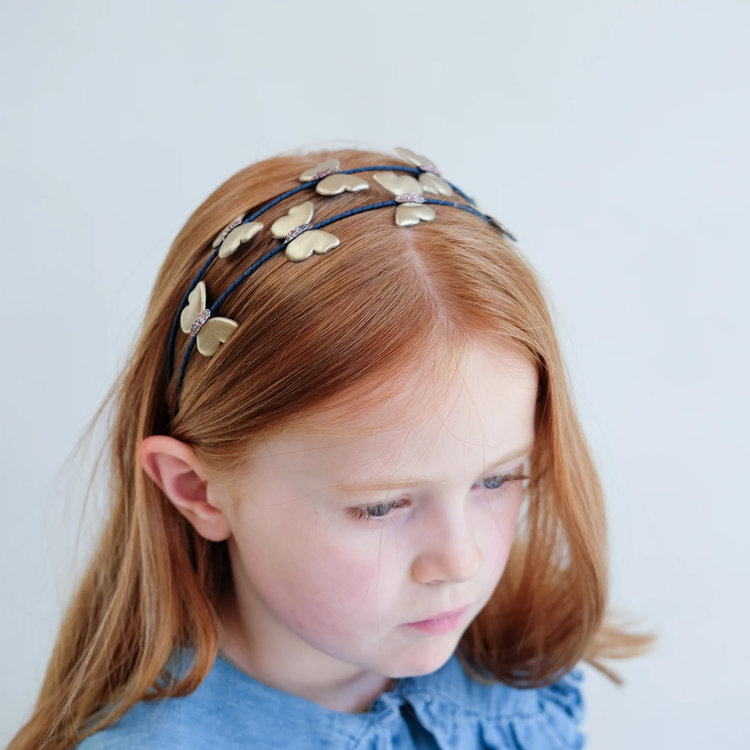 Mimi & Lula Golden Butterfly Double Alice Band