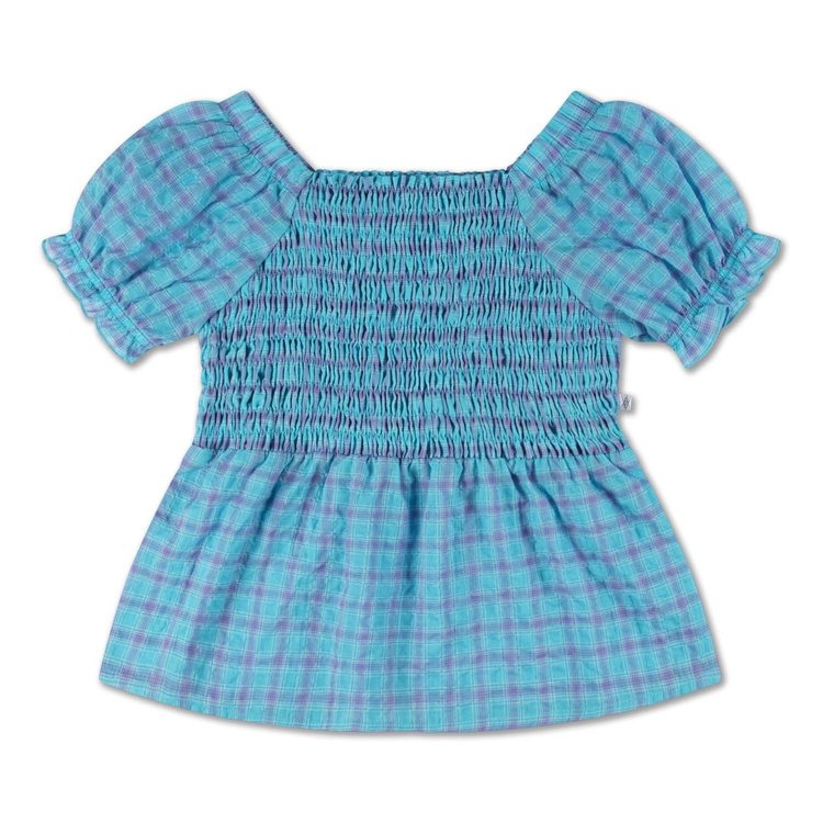 REPOSE AMS Daisy puffed top - Diva blue check
