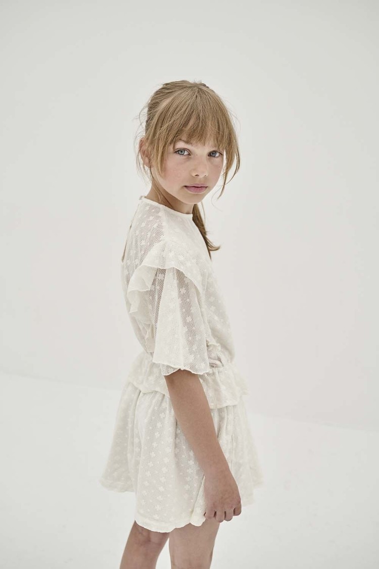 REPOSE AMS Mini skirt - Graphic lace summer nude