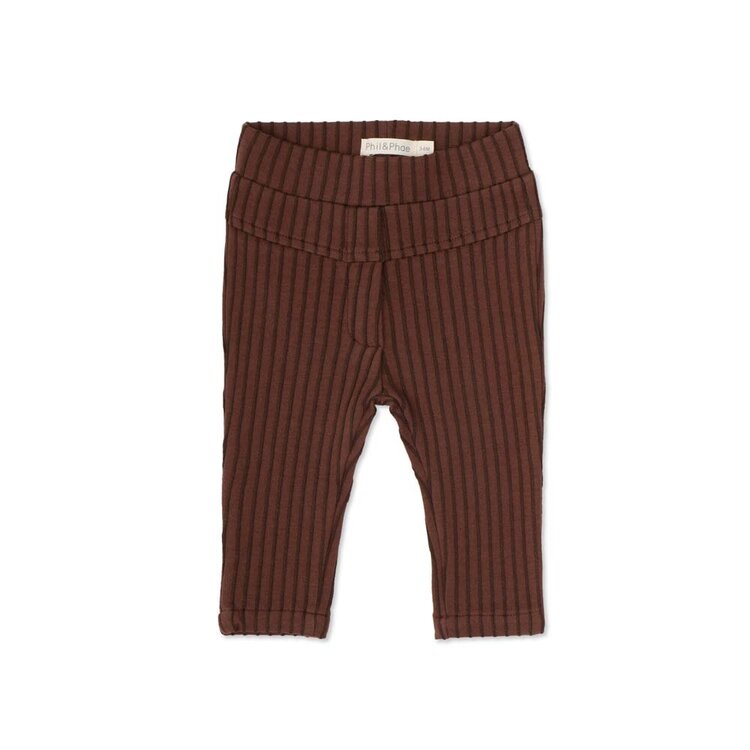 Phil & Phae Tapered baby pants stripes - burnt umber