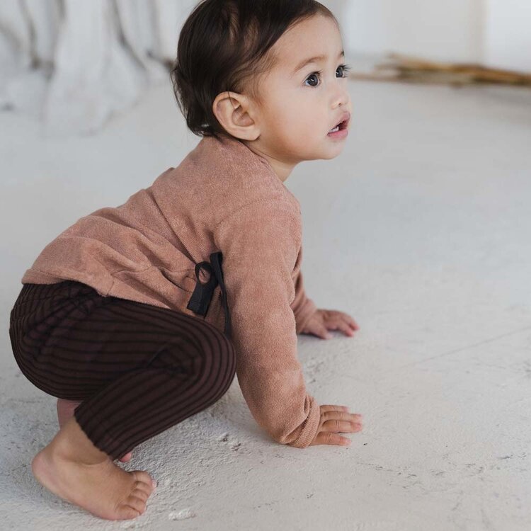 Phil & Phae Tapered baby pants stripes - burnt umber