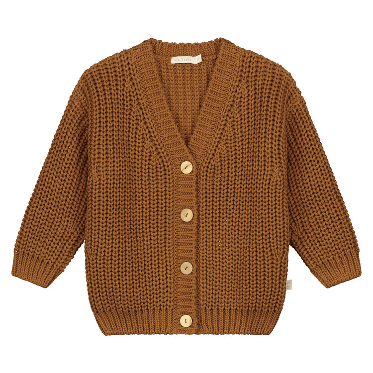 Yuki kidswear Chunky Knitted Cardigan - Rust