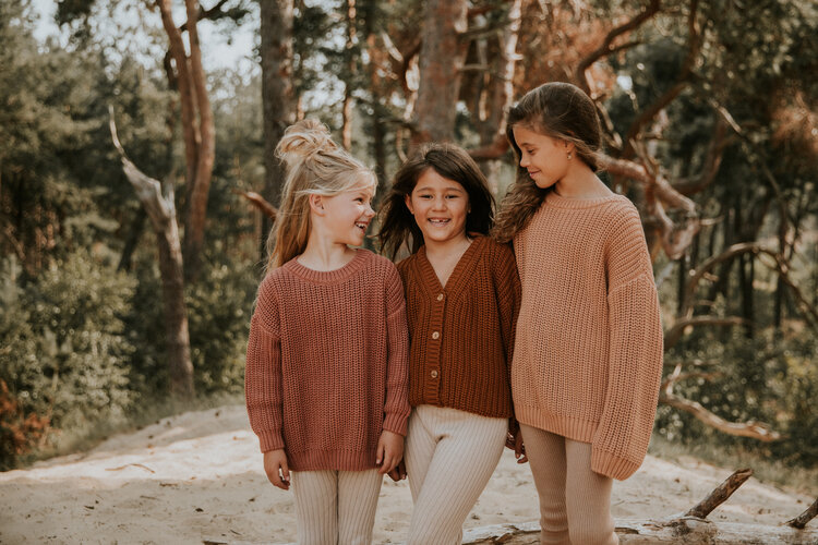 Yuki kidswear Chunky Knitted Cardigan - Rust