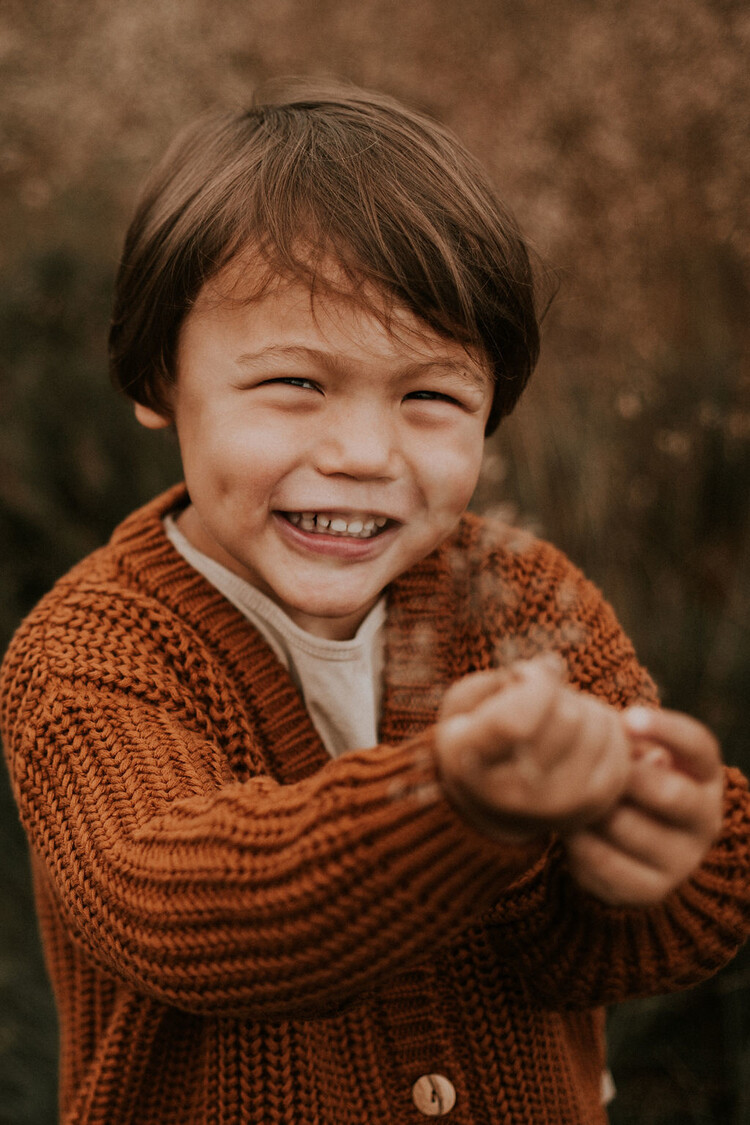 Yuki kidswear Chunky Knitted Cardigan - Rust