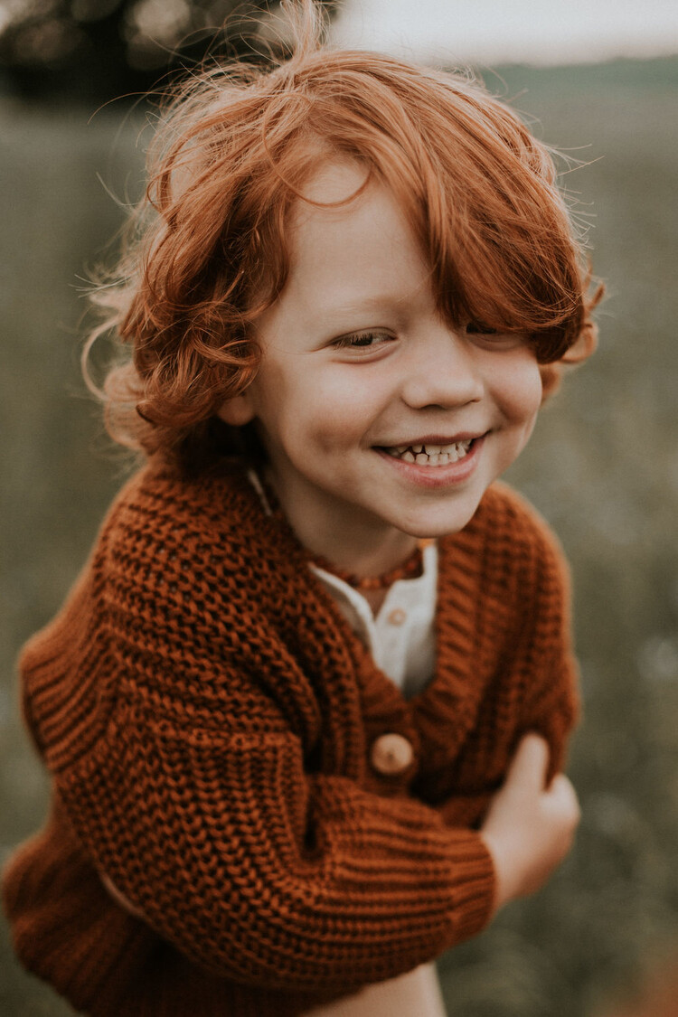 Yuki kidswear Chunky Knitted Cardigan - Rust