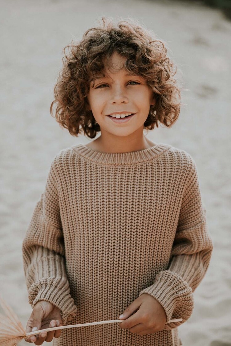 Yuki kidswear Chunky Knitted Sweater - Toffee