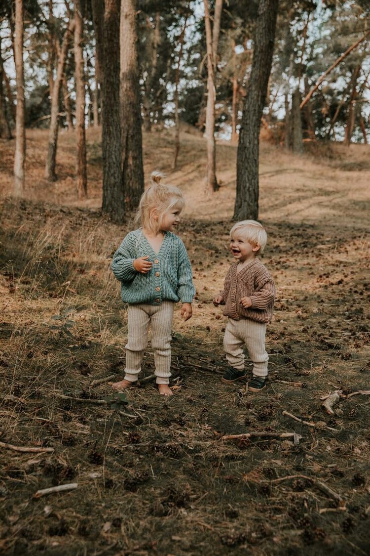 Yuki kidswear Chunky Knitted Cardigan - Fog