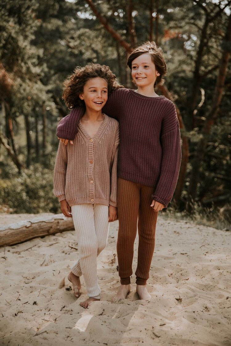 Yuki kidswear Chunky Knitted Cardigan - Fog