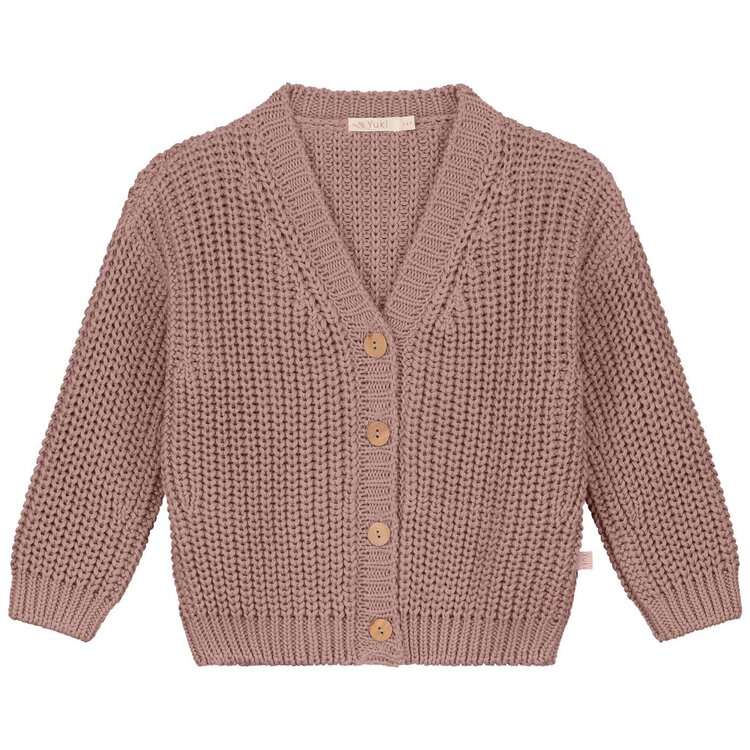 Yuki kidswear Chunky Knitted Cardigan - Fog