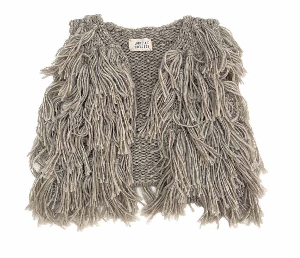 Long-Live-The-Queen-fringe-waistcoat-Sand - Adorablekidzz