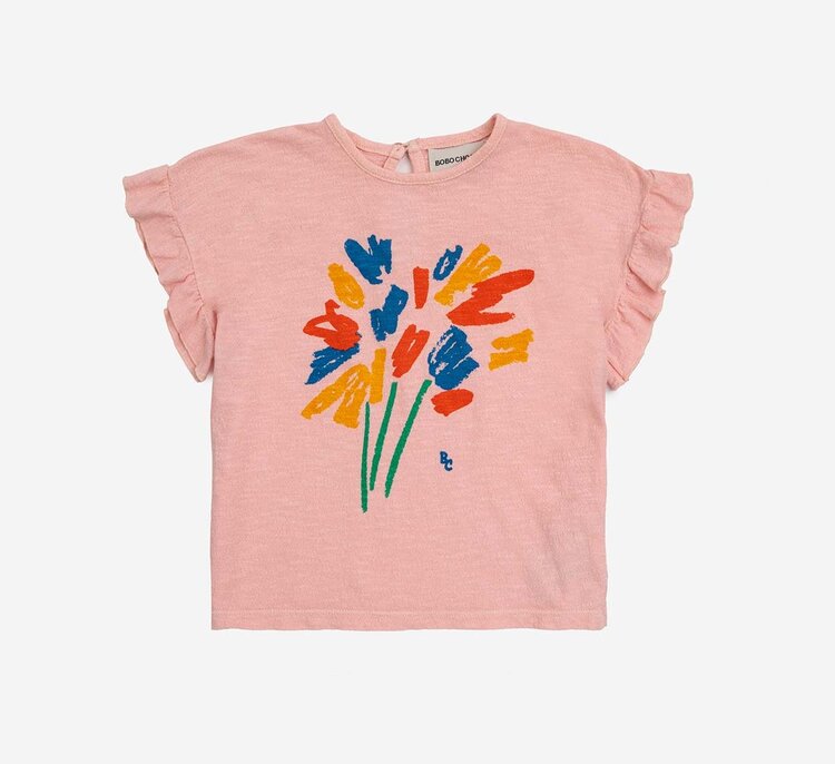 Bobo Choses Baby Fireworks ruffle T-shirt