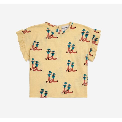 Bobo Choses Baby Dancing Giants all over ruffle T-shirt