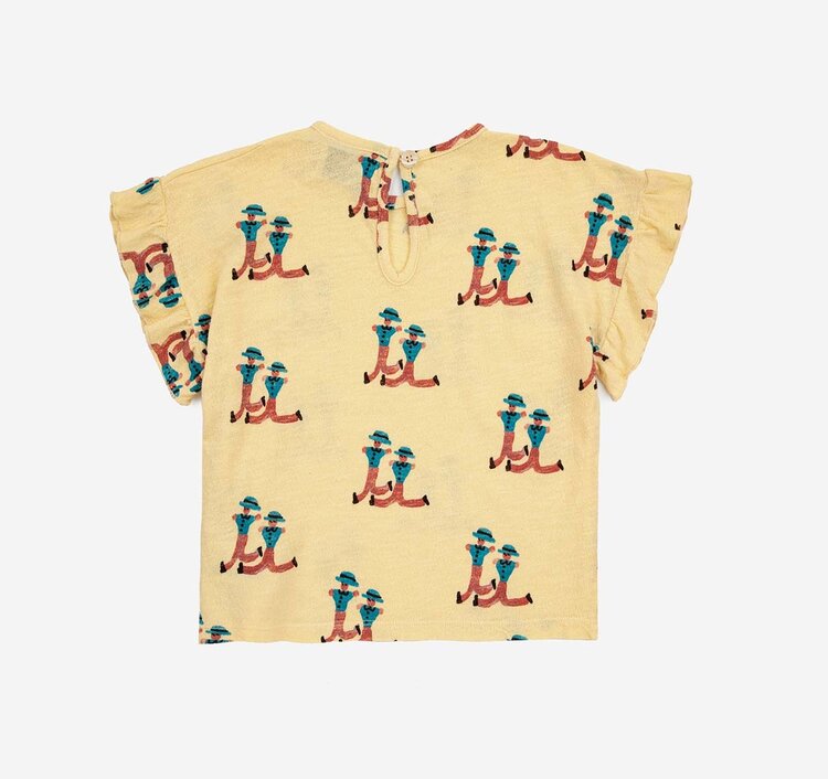 Bobo Choses Baby Dancing Giants all over ruffle T-shirt