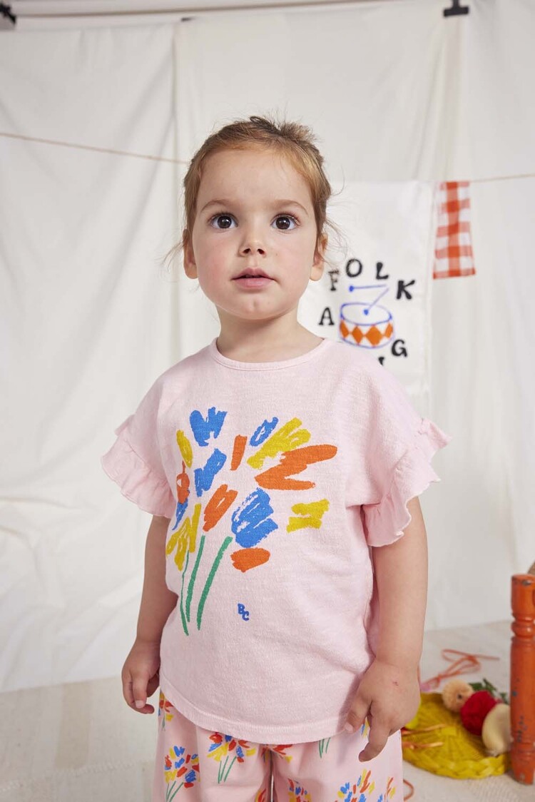 Bobo Choses Baby Fireworks ruffle T-shirt