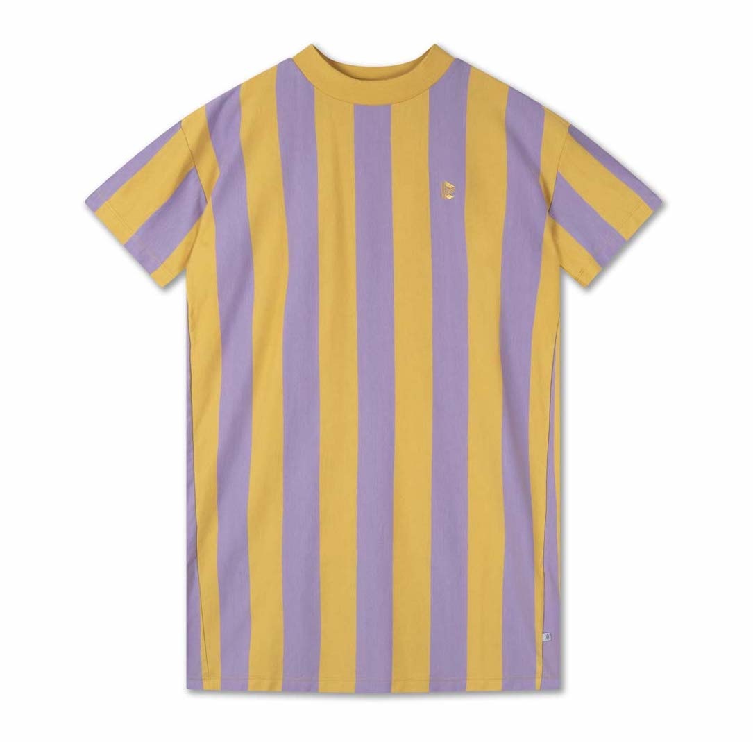 REPOSE AMS Boxy Tee Dress Maxi Golden Violet Block Stripe Adorablekidzz repose-ams-boxy-tee-dress-maxi-golden-violet-block-stripe-adorablekidzz