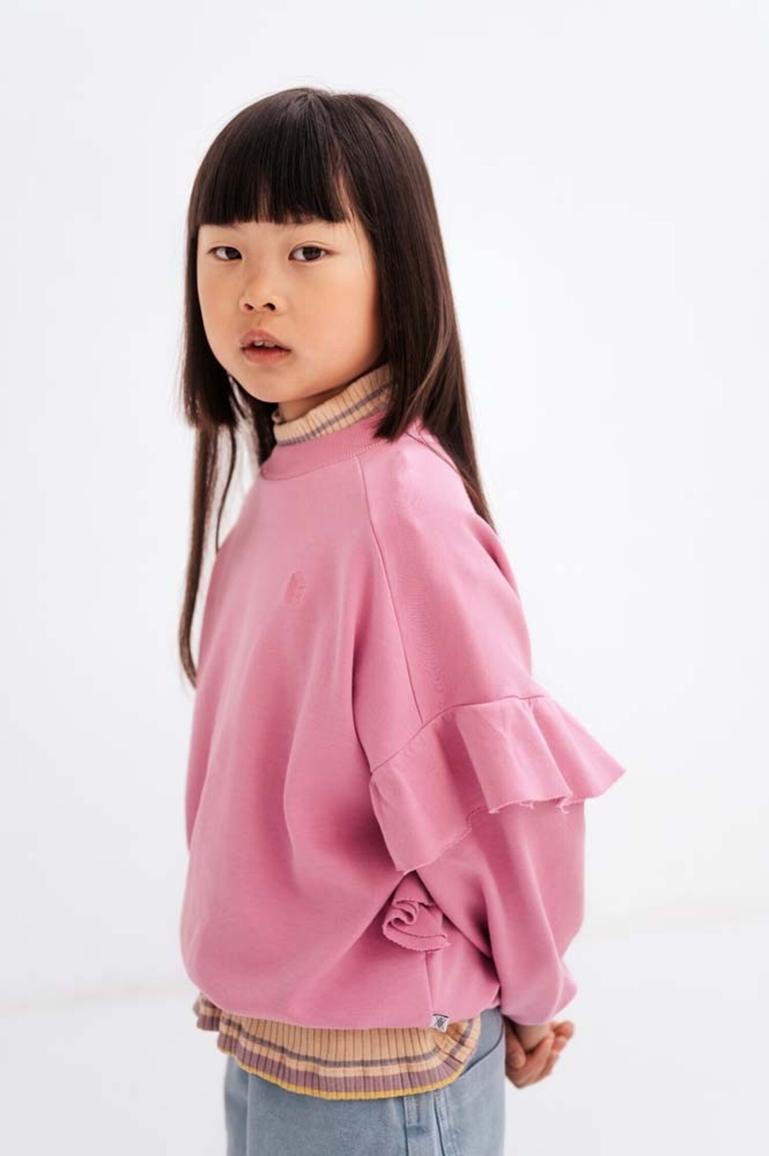 REPOSE AMS Ruffle Sweater Short Spring Cyclaam Adorablekidzz