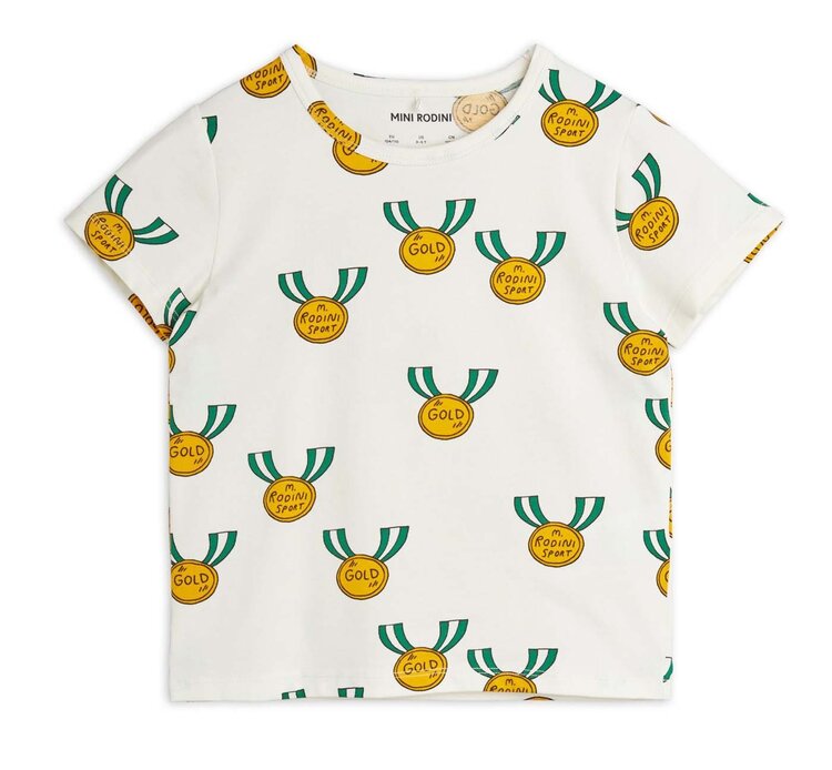 Mini Rodini Medals aop ss Tee - Grey