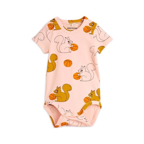 Mini Rodini Squirrels aop ss body - Pink
