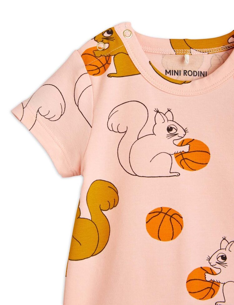 Mini Rodini Squirrels aop ss body - Pink