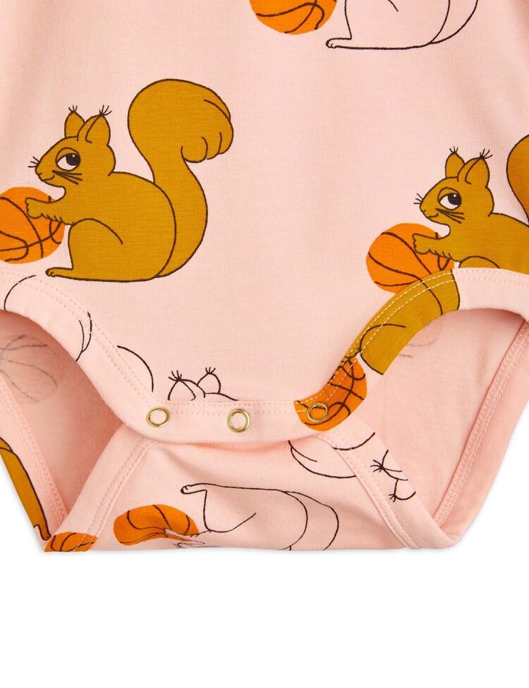 Mini Rodini Squirrels aop ss body - Pink